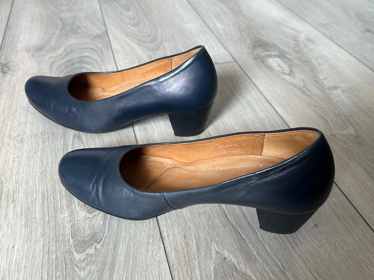 Zapatos de tacón bajos Gabor Comfort de cuero azul marino talla 39 – tacón de 5 cm – photo 5